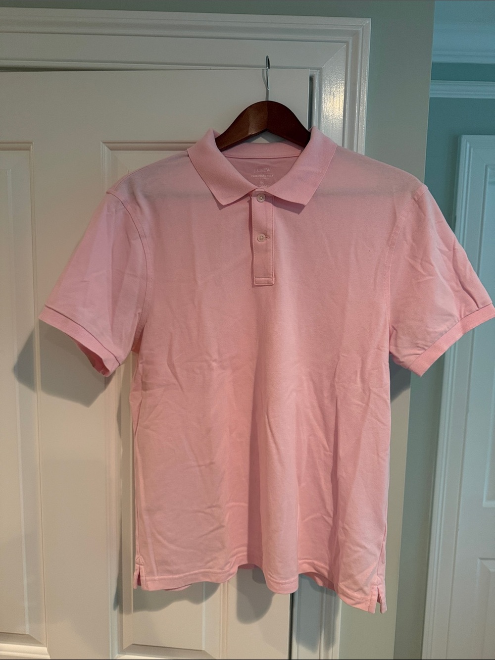 J. Crew Men's Light Pink Polo Shirt